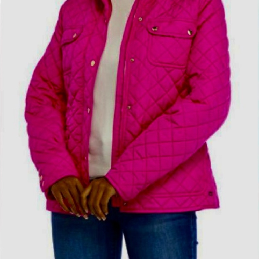 New! crown & ivy Pink Rave Barn Jacket- Plaid Interior- Gold Hardware- Size M